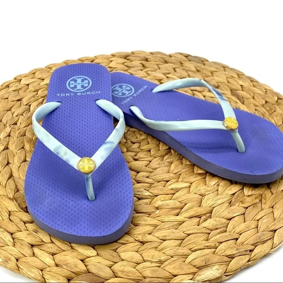 Tory Burch Shoes Tory Burch Blue Pvc Beach Flip Flop Sandals